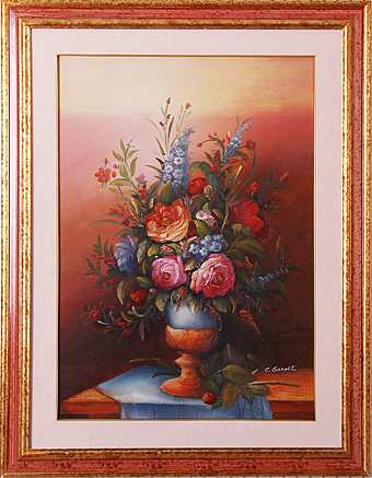 Картина итальянского живописца холст, масло art. P45 Букет в вазе Картина итальянского живописца холст, масло art. P45 Букет в вазе фабрика из Италии