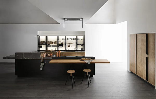 Кухня с островом из латуни VALCUCINE Armatica Antique Brass фабрика VALCUCINE из Италии. Фото №3