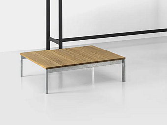 Квадратный боковой столик из тика Kristalia BE-EASY Slatted 01BEO52F