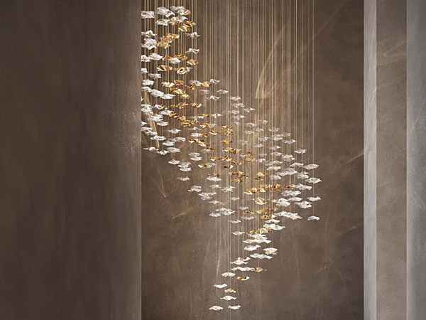 Светильник подвесной из стекла с LED подсветкой HABERDASHERY Sand & Sea . Cascading Wave фабрика HABERDASHERY из Италии. Фото №1