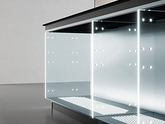 Кухонный модуль из стекла и алюминия VALCUCINE Invitrum фабрика VALCUCINE из Италии