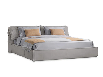 Двуспальная кровать с обитой спинкой из кожи BAXTER Casablanca фабрика BAXTER из Италии