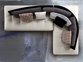 Секционный диван с мягкой спинкой из ткани ERBA ITALIA Conversation