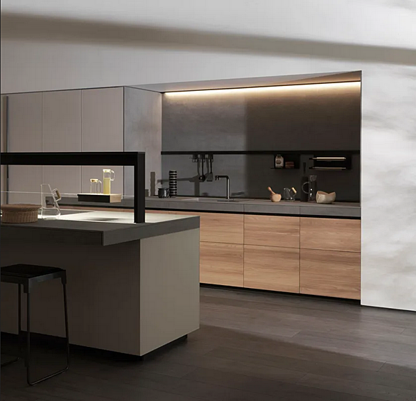 Кухня из ели с ящиком из технической керамики VALCUCINE Genius Loci Tactile Elm фабрика VALCUCINE из Италии. Фото №3
