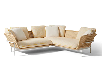 Модульный садовый диван из ткани с съемным чехлом CASSINA Esosoft Outdoor