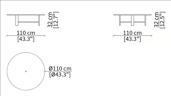 Кофейный столик круглой формы Frigerio Mocki 18252 фабрика Frigerio из Италии. Фото №9
