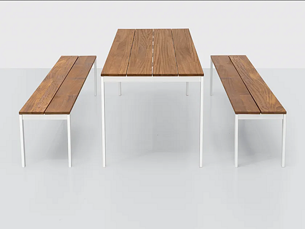 Садовая скамья из тика с планками Kristalia BE-EASY SLATTED 23BEO10 фабрика Kristalia из Италии. Фото №1