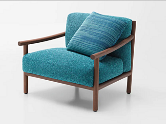 Кресло с обитой спинкой из ткани PAOLA LENTI Kyo B232A фабрика PAOLA LENTI из Италии