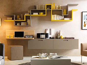 Настенная система хранения из дерева ясень MORETTI COMPACT LV113 фабрика MORETTI  COMPACT из Италии