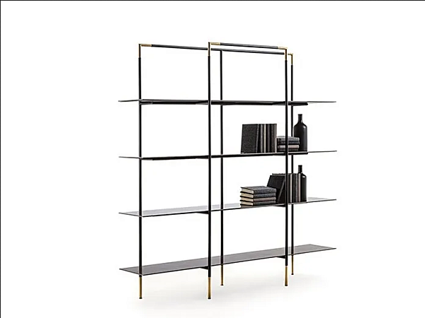 Двусторонняя открытая книжная полка из дерева Frigerio Kevin 16600G фабрика Frigerio из Италии. Фото №2