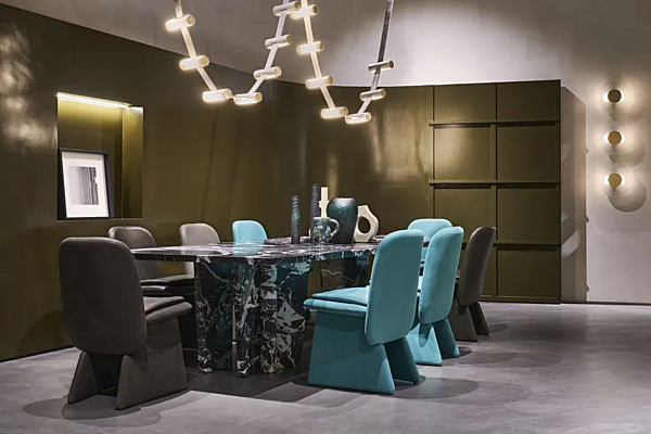 Стул с обитой спинкой из кожи BAXTER Jodie фабрика BAXTER из Италии. Фото №11