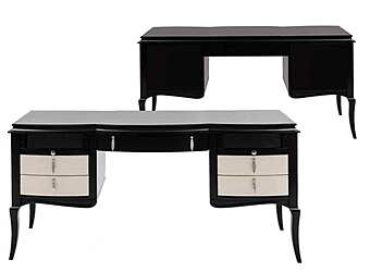 Письменный стол из массива дерева с отделкой из металла DECORA ( LCI STILE) N0405 фабрика DECORA ( LCI STILE) из Италии