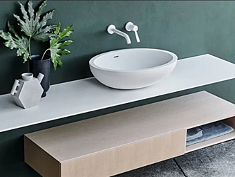 Умывальник настольный овальный из материала Cristalplant AGAPE Spoon XL фабрика Agape из Италии