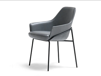 Кресло с обивкой из кожи и подлокотниками BertO Jackie фабрика BertO из Италии