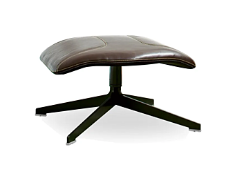 Кожанный пуф с вращающейся основой на четырех спицах MOROSO Take a Line for a Walk 0V7 фабрика Moroso из Италии