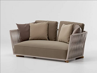 Диван с обитой спинкой на два места из ткани KETTAL GRAND BITTA KS7003100