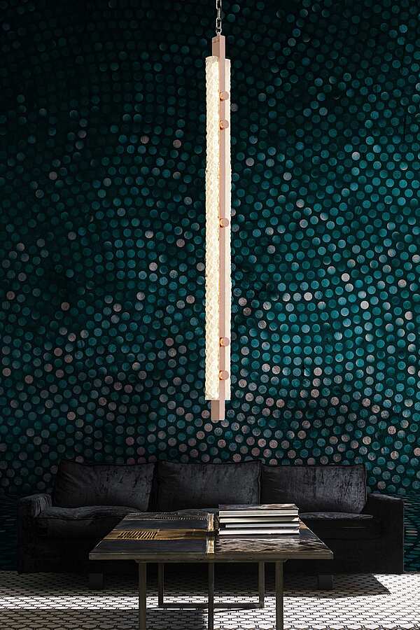 Вертикальная ромбовидная стеклянная люстра matelassé светлого оттенка по бокам SIGMA L2  7319 фабрика SIGMA L2 из Италии. Фото №2