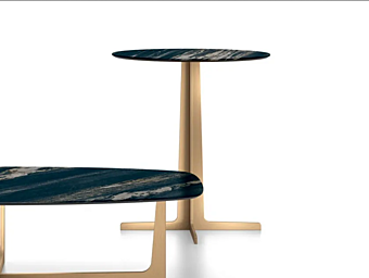 Круглый кофейный стол из мрамора с перекрестной основой F.lli ORSENIGO CROSS