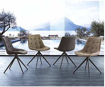 Стул из массива дерева, металла и эко-кожи ARREX A252