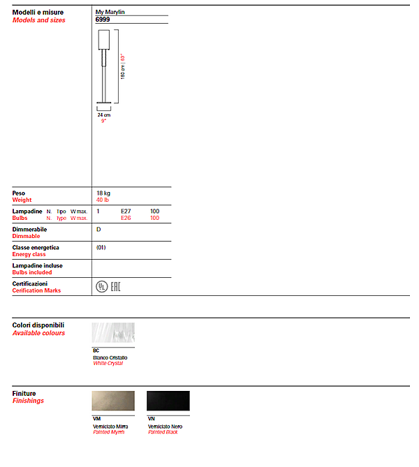 Напольный светильник Barovier&Toso My Marylin 6999 фабрика Barovier&Toso из Италии. Фото №3