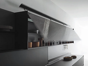 Настенный кухонный модуль без ручек с полками VALCUCINE Aerius Настенный кухонный модуль без ручек с полками VALCUCINE Aerius фабрика VALCUCINE из Италии
