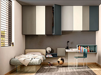 Односпальная кровать для детей с мягкой спинкой LAGO Kids Young Air 0304 фабрика LAGO из Италии