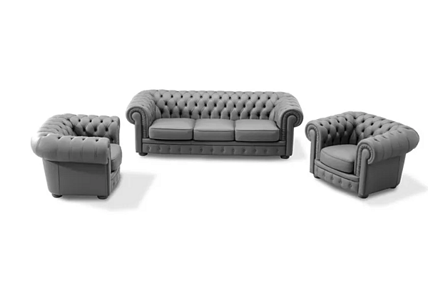 Диван с обитой спинкой из кожи MitoHome Chester фабрика MitoHome из Италии. Фото №3