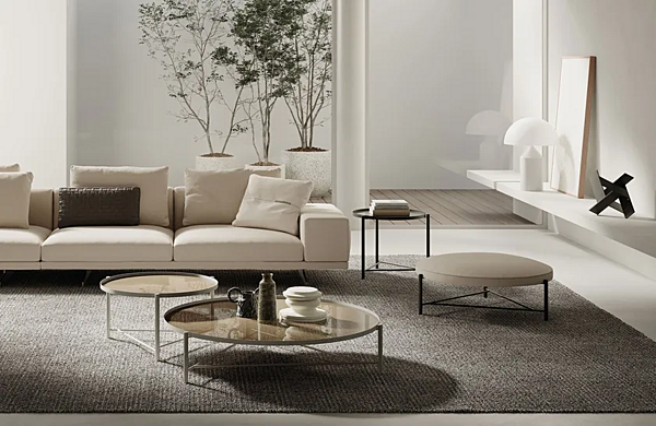 Круглый пуф из ткани Frigerio Santamonica 18106 фабрика Frigerio из Италии. Фото №2