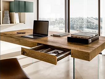 Письменный стол из дерева с ящиками LAGO AIR DESK фабрика LAGO из Италии