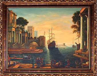 Картина итальянского художника по мотивам Клод Лорре́н (фр. Claude Lorrain) art. P6 Порт Картина итальянского художника по мотивам Клод Лорре́н (фр. Claude Lorrain) art. P6 Порт фабрика из Италии