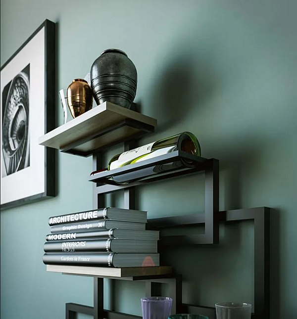 Настенный винный стеллаж из металла DAMIANO LATINI Caos фабрика DAMIANO LATINI из Италии. Фото №4