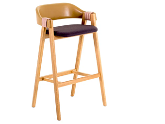 Деревянный барный стул с обитой спинкой MOROSO Mathilda 2FB фабрика Moroso из Италии
