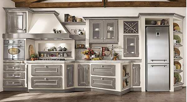 Кухня из популярового дерева с ручками LUBE CUCINE Beatrice 3 фабрика LUBE CUCINE из Италии. Фото №1