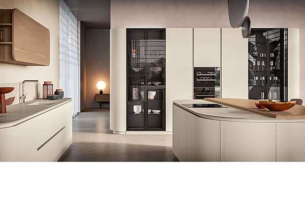 Современная кухня с островом ASTER CUCINE Domina Noce Blade Opaco фабрика Aster Cucine из Италии. Фото №1