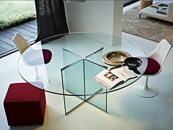 Круглый стол из кристалла Gallotti&Radice Eros фабрика Gallotti & Radice из Италии