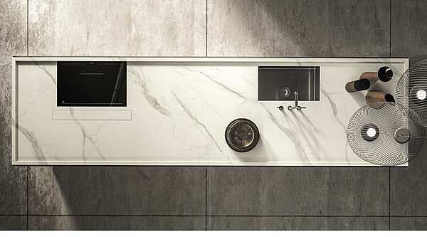 Кухня с островом без ручек из материала ASTER CUCINE Contempora 2 фабрика Aster Cucine из Италии. Фото №4