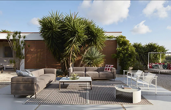 Прямоугольный боковой столик из мрамора CASSINA 10 Table en Tube Basse Outdoor 010 фабрика CASSINA из Италии. Фото №3