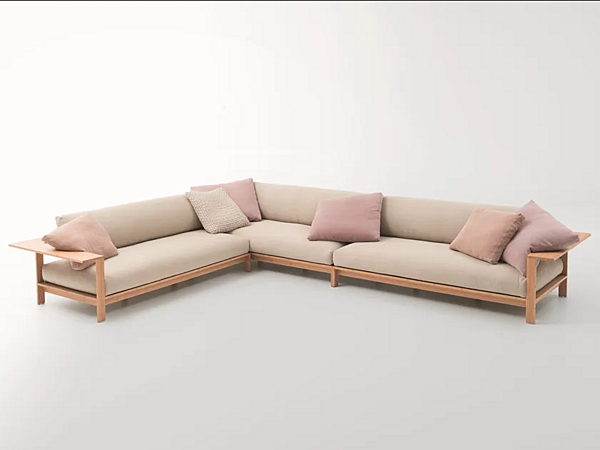 Секционный модульный садовый диван из ткани PAOLA LENTI Frei B183BS+B183BS+B183BD фабрика PAOLA LENTI из Италии. Фото №1