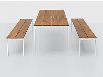 Садовая скамья из тика с планками Kristalia BE-EASY SLATTED 23BEO10