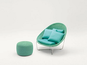 Кресло с мягкой спинкой из ткани PAOLA LENTI Nido B23A