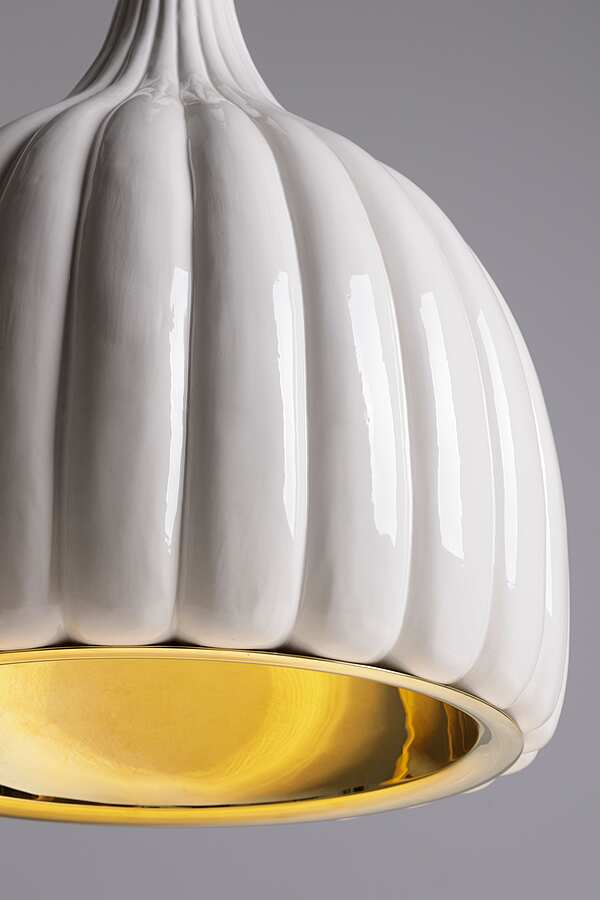 Полированная белая керамическая люстра с латунной рамой  SIGMA L2  7317 фабрика SIGMA L2 из Италии. Фото №4