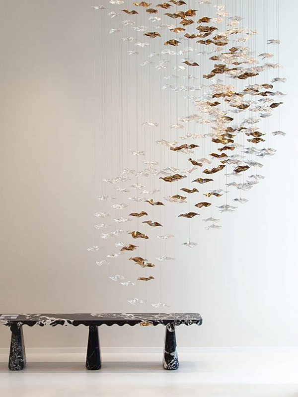 Светильник подвесной из стекла с LED подсветкой HABERDASHERY Sand & Sea . Cascading Wave фабрика HABERDASHERY из Италии. Фото №5