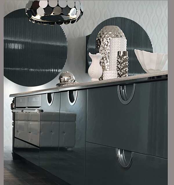 Кухня с peninsula из материала ASTER CUCINE Luxury Glam & More фабрика Aster Cucine из Италии. Фото №2