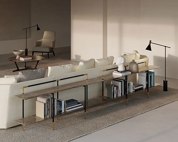 Двусторонняя открытая книжная полка из дерева Frigerio Kevin 16600G фабрика Frigerio из Италии. Фото №8