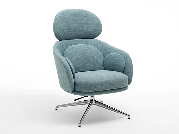 Кресло с подголовником и съемным чехлом из ткани SABA Sunset 3801 фабрика SABA из Италии. Фото №1