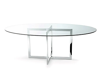 Круглый стол из стекла и нержавеющей стали Gallotti&Radice  RAJ 4 фабрика Gallotti & Radice из Италии