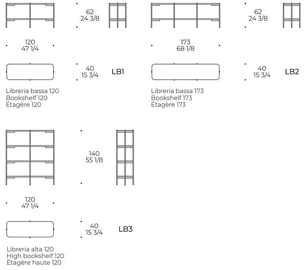 Открытая напольная книжная полка из дерева Liu Jo Living Collection Caillou фабрика Liu Jo Living Collection из Италии. Фото №10