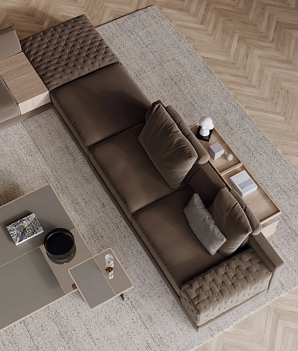 Секционный диван с тканевой обивкой Frigerio Miller 15715 фабрика Frigerio из Италии. Фото №6