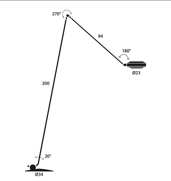 Настольная лампа с регулируемой ножкой и диммером из металла Lumina Elle 60L фабрика Lumina из Италии. Фото №6