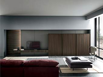 Настенная система для телевизора из древесины эвкалипта MODULNOVA Eucalyptus фабрика Modulnova из Италии